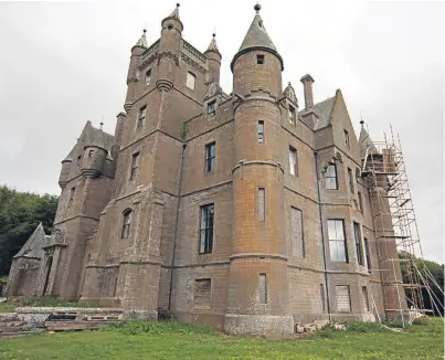  ??  ?? The owner of Balintore Castle has gone to the Court of Session over a Scottish Government decision to allow two wind turbines at nearby Carrach Hill.