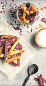  ?? [PHOTO BY LYNDA BALSLEV, FOR TASTEFOOD] ?? In this recipe, root vegetables replace the ever-popular russet potato, and while they are called “fries,” they are oven-roasted.
