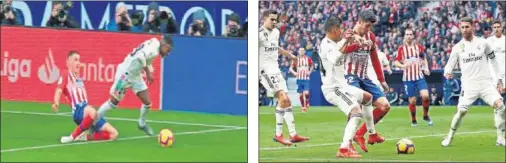  ??  ?? FUERA. El club considera que la falta de Giménez fue fuera del área.PENALTI. El Atleti entiende que hubo penalti sobre Morata.