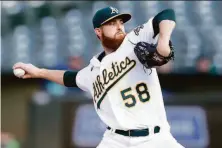  ?? Scott Strazzante / San Francisco Chronicle ?? Paul Blackburn, who will start against the Yankees on Sunday, has pitched into the sixth inning in his two starts for the A’s.