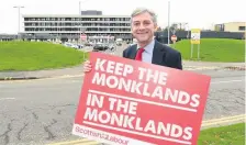  ??  ?? Battle Richard Leonard is fighting on for Monklands Hospital