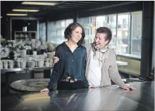  ?? MATHEW MCCARTHY WATERLOO REGION RECORD ?? Traudie Kauntz, right, jokes with daughter Shannon Rea at her store, Household China and Gifts in Waterloo.