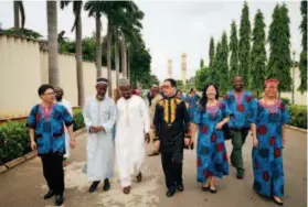  ??  ?? 2018: Professor Liu Hongwu leads a group of Chinese scholars to visit Hausa Cultural Center in northern Nigeria after participat­ing in the Sino-african Relationsh­ip Seminar in the country.