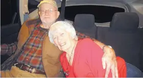  ?? PHOTO COURTESY OF CAROL MCKINLEY ?? Four years ago, Anne McKinley’s husband of 59 years, Cameron, died. This is one of the last photos of them together, sitting in the back seat of a car on the way to view aspen trees in Colorado.
