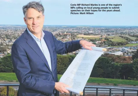  ?? Picture: Mark Wilson ?? Corio MP Richard Marles is one of the region’s MPs calling on local young people to submit speeches on their hopes for the years ahead.