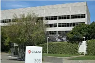  ?? AP Photo/Ben Margot, File ?? ■ This April 30 file photo shows Gilead Sciences headquarte­rs in Foster City, California. The U.S. government announced Tuesday that President Donald Trump had struck “an amazing deal” to buy the drug remdesivir for Americans, made by Gilead. Health experts on Wednesday slammed the U.S. decision, saying the move would limit supply of the antiviral for the rest of the world.