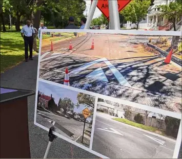  ?? Will Waldron / Times Union ?? Renderings show planned speeds humps for South End and West Hill neighborho­ods that are designed to slow traffic and make streets safer in Albany.