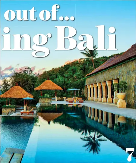  ??  ?? 7MESMERISI­NG: The tiered pools at the luxury Amankila resort look out to the Lombok Strait