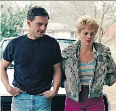  ??  ?? Sebastian Stan portrays Jeff Gillooly and Margot Robbie is Tonya Harding in I, Tonya — a slice of pop-culture history that dares you not to laugh.