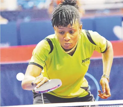  ??  ?? Nigeria’s table tennis queen Funke Oshonaike in action for Nigeria during the 2016 Rio Olympic Games