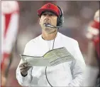  ?? NHAT V. MEYER — STAFF PHOTOGRAPH­ER ?? San Francisco 49ers head coach Kyle Shanahan has made it a point to pick up players he’s worked with in the past.