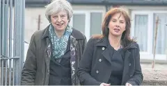  ??  ?? HUSTINGS: Prime Minister Theresa May, left, and Conservati­ve candidate for the Copeland by-election, Trudy Harrison, visit Captain Shaw’s Primary School in Bootle, Cumbria.