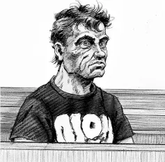  ?? — Reuters photo ?? A court artist sketch by Paul Tyquin of Avan, who faced Melbourne Magistrate­s Court.