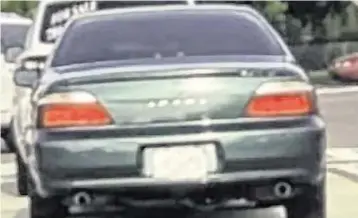  ?? Seminole County Sheriff’s Office ?? The green Acura sedan from which the Seminole County Sheriff’s Office says the carjacker emerged.