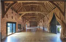  ??  ?? Fig 1 top: One of the most remarkable houses in the Waveney Valley: Hales Hall, at Loddon, Norfolk. £2.85m. Fig 2 above : The magnificen­t Tudor Great Barn at Hales Hall