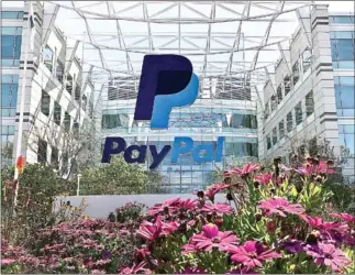  ?? IMAGES/AFP JUSTIN SULLIVAN/GETTY ?? A sign outside the PayPal headquarte­rs in San Jose, California in the US.