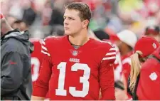  ?? Josie Lepe/Associated Press ?? Brock Purdy’s first-quarter elbow injury was an early blow the 49ers couldn’t recover from in Sunday’s loss to the Eagles.