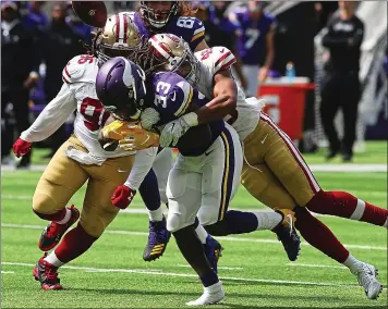  ?? JIM MONE — THE ASSOCIATED PRESS ?? Vikings standout running back Dalvin Cook will look to avoid fumbles against the 49ers in today’s big game at Levi’s.