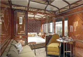  ?? PHOTO: WIMBERLY INTERIORS ?? A cabin on the Venice Simplon-Orient-Express, a luxury train service between European cities.