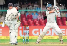  ??  ?? Cheteshwar Pujara scored two fifties in the first Test and was seen stepping out more often. REUTERS