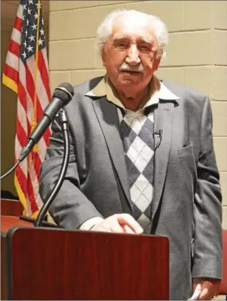  ?? SUBMITTED PHOTO ?? Michael Herskovitz, 88, who survived the Holocaust, told his story to West Chester East High School students.