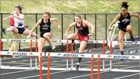  ?? Photograph courtesy of John McGee ?? Lady Blackhawk senior Shelby Dunlap competed in the hurdles.