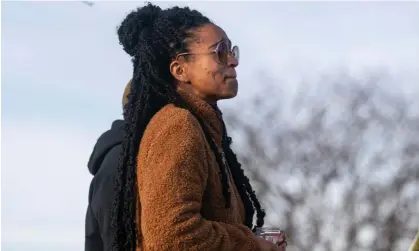  ?? Photograph: Nathan Howard/Getty Images ?? Donya Prioleau at the site of the murders on 24 November.