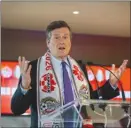  ?? The Canadian Press ?? Toronto Mayor John Tory discusses the successful joint North American bid by Canada, the U.S. and Mexico to host the 2026 World Cup at a press conference in Toronto on Wednesday.