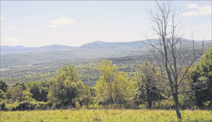  ?? Lori Van Buren / Times Union ?? A 2014 view of the Catskill Mountains from Heather Ridge Farm in Preston Hollow. The farm has a cafe called Bees Knees Cafe and serves farm-to-table food.
