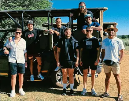  ?? EXETER ?? Big-game hunters: Exeter players on safari before their Champions Cup match against the Bulls
