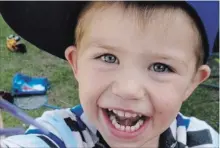  ?? FACEBOOK FILE PHOTO ?? Kaden Young died after his body was swept away during a flash flood. His mother, Michelle Hanson, has been charged in her son’s death.