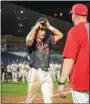  ?? PAUL DICICCO — FOR THE NEWSHERALD ?? Jake Barker after accepting his medal after helping Chardon win the Division II state championsh­ip.