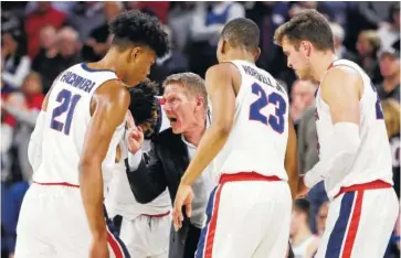  ?? AP FILE PHOTO/YOUNG KWAK ?? Gonzaga coach Mark Few instructs his players during a game against Washington on Dec. 5. No. 7 Tennessee plays the top-ranked Bulldogs on Sunday in the Jerry Colangelo Classic in Phoenix.