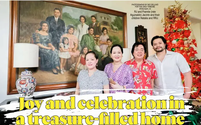  ?? ?? PHOTOGRAPH­S BY RIO DELUVIO FOR THE DAILY TRIBUNE @tribunephl_rio
RJ and Frannie (née Aguinaldo) Jacinto and their children Natalia and RRJ.