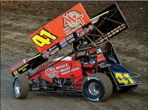  ?? Special to the Democrat-Gazette/JIMMY JONES ?? Jason Johnson of Eunice, La., races at Riverside Internatio­nal Speedway in West Memphis earlier this season. Johnson died after a crash Saturday night during a World of Outlaws event in Wisconsin.