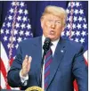  ?? AP PHOTO ?? President Donald Trump speaks during a bill signing ceremony for the “Right to Try” act in the South Court Auditorium on the White House campus, Wednesday, in Washington.