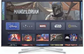  ?? DISNEY ?? Here’s the Disney+ streaming service as it will appear on a smart TV.