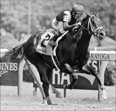  ?? BARBARA D. LIVINGSTON ?? Coal Front, winning the Amsterdam at Saratoga, was bought for $575,000 last year at age 2.