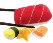  ?? ?? 45 $
You’ve always been told to never play with your food, but now you and your cat can! This deliciousl­y adorable Munchiecat Catnip Sushi Deluxe toy set will keep your cat active and healthy. munchiecat.com