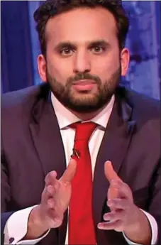  ??  ?? GAG REFLEX: Nish Kumar, who lays into Right-leaning politician­s