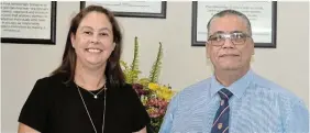  ?? Picture: FAITH QINGA ?? MAKING HISTORY : PAHS headmaster Nigel Adams introduces the school’s first woman deputy head, Anne Willemse, at an official meeting and introducti­on to the press.