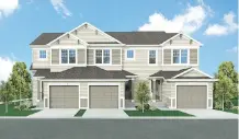  ??  ?? An artist’s rendering of the townhomes by Stepper Homes in Montrose. They are available in four floor plans.