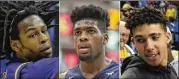  ?? AP FILE ?? Jalen Hill (from left), Cody Riley and LiAngelo Ball were reportedly involved in a shopliftin­g incident in China. UCLA basketball coach Steve Alford will sit the three for Saturday’s game against Georgia Tech in Shanghai.
