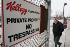  ?? THE CANADIAN PRESS FILE PHOTO ?? Despite recent setbacks such as the closing of the Kellogg’s plant in London, Ont., the food and beverage industry in southern Ontario is worth about $17 billion in annual sales and directly employs about 60,000 people.