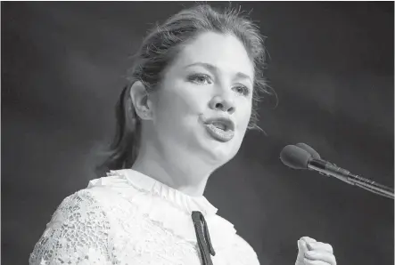  ?? DARRYL DYCK, THE CANADIAN PRESS ?? Sophie Grégoire Trudeau speaks at the Women Deliver announceme­nt in Vancouver on Thursday.