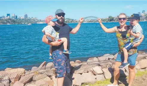  ??  ?? LIVING THE DREAM: Paul and Bryony Sumner, from Cairns, have spent the past 12 months on the road travelling Australia with Arthur, 3, and Renner, 4. Below a map of their route starting from Cairns to their most recent stopover at Ballarat in Victoria.