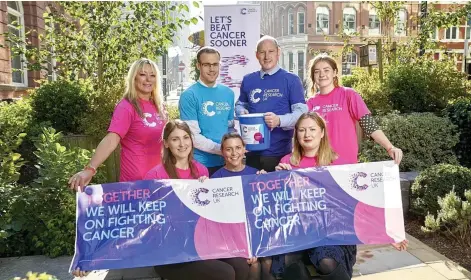  ??  ?? Charity fundraiser­s, from left (back row): Samantha Pennington, Colin Caunter, David Lancaster, Abigail Smart; (front row) May Dudley, Naomi Quick, Grace Dixon PHOTO BY EDWARD MOSS