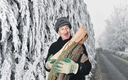  ?? PHOTO: GREGOR RICHARDSON ?? Splitting tribute . . . Rod Baxter, of Alexandra, spent yesterday afternoon helping his brother Euan split macrocarpa to warm up his brother’s small heritage cottage in Fruitlands during a hoar frost.