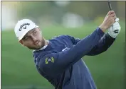  ?? ERIC GAY — THE ASSOCIATED PRESS ?? Adam Svensson, of Canada, watches his drive off the third tee during the second round of the Players Championsh­ip on Saturday in Ponte Vedra Beach, Fla.