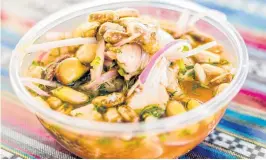  ?? ?? Peruvian-style ceviche is one of the iconic seafood dishes of South America, but almost every country in South America has its own interpreta­tion of this much-loved dish.